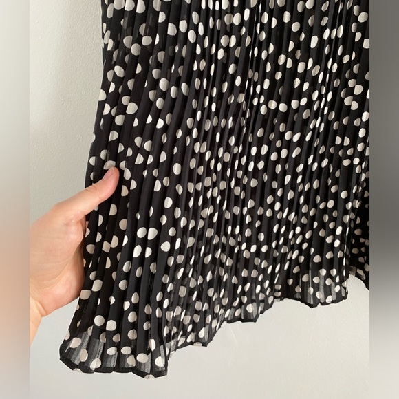 Zara Black + White Polka Dot Sheer Top - M-L - Picture 3 of 6
